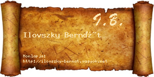 Ilovszky Bernát névjegykártya