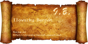 Ilovszky Bernát névjegykártya